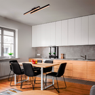 Luminária Plafon Linear Duplo Led 36w 80cm Bivolt Preto - Luz