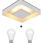 Luminária Plafon Luz Indireta Sobrepor 30cm + 2 Lâmpadas Led