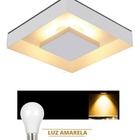 Luminária Plafon Luz Indireta Sobrepor 30cm + 2 Lâmpadas Led