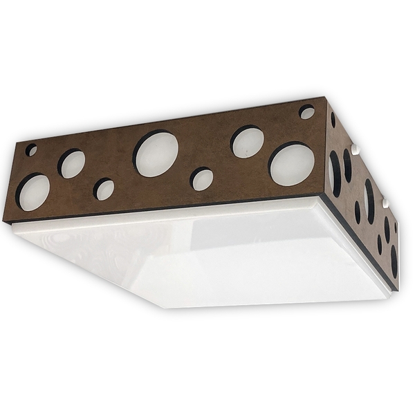 Luminária Plafon Madeira Mariscal Peg Bmsd 40cm Marrom