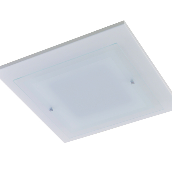 Luminária Plafon Milano Quadrado Peq 30cm 2lamp E27 Branco -