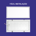 Luminária Plafon Painel Led Embutir 32x620 32x620 4000k