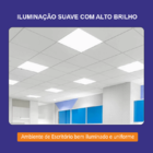 Luminária Plafon Painel Led Embutir Quadrado 62x62 6500k Luz