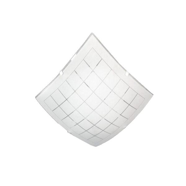 Luminaria Plafon Quadrado 1 Lamp Quadriculado Fosco 25cm 167