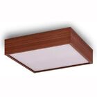 Luminária Plafon Quadrado 40x40cm Em Madeira Imbuia