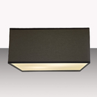 Luminária Plafon Quadrado Cúpula Em Tecido 40x40x15 Preto6027