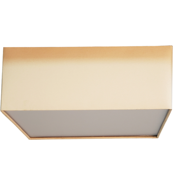 Luminária Plafon Quadrado Cúpula Em Tecido 50x50x15 Cru6034