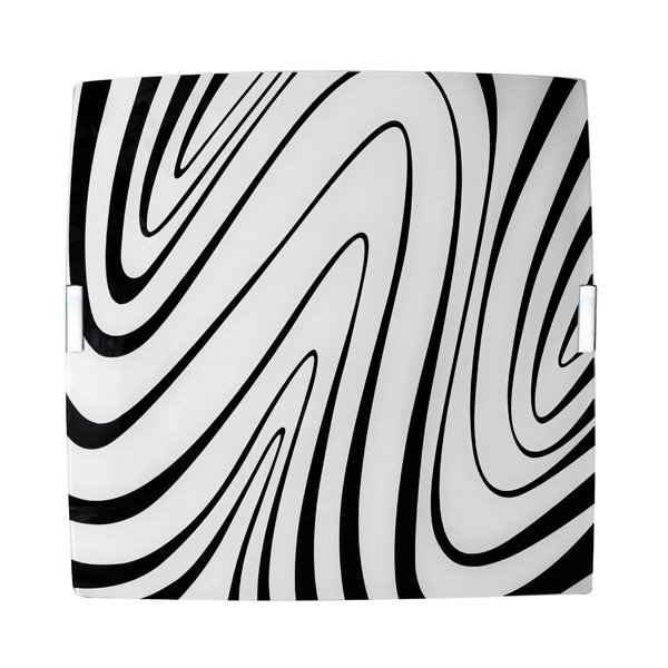 Luminária Plafon Quadrado Med Curvas Preto - 1817 Med Pt