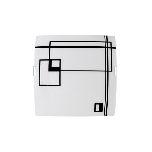 Luminária Plafon Quadrado Med Prisma Preto - 1816 Med Pt