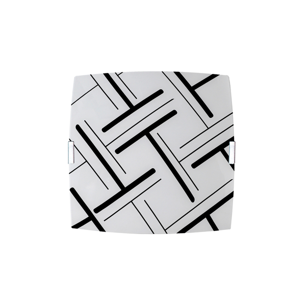 Luminária Plafon Quadrado Med Traços Preto - 1815 Med Pt