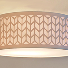 Luminária Plafon Recorte  Cúpula Bege  30x15 2e27 Bivolt