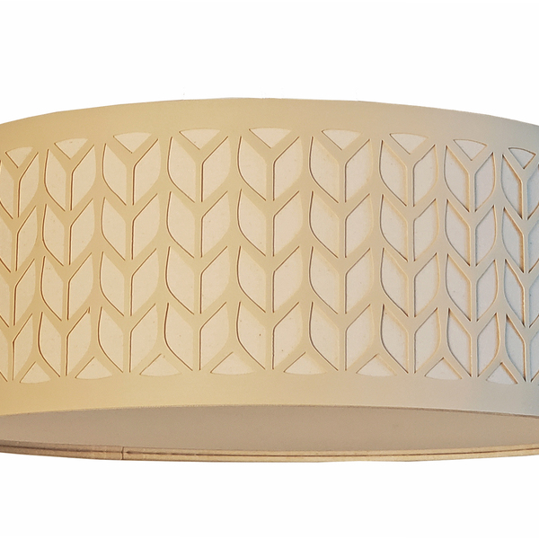 Luminária Plafon Recorte  Cúpula Bege  30x15 2e27 Bivolt