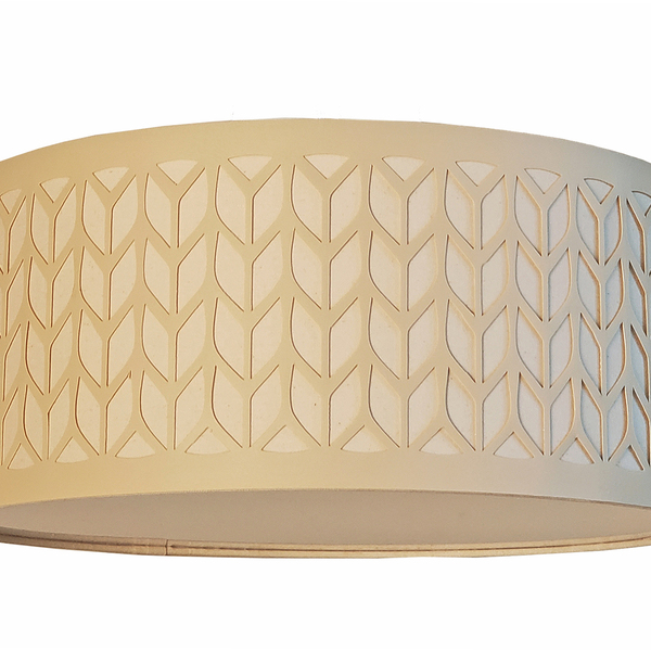 Luminária Plafon Recorte Cúpula Bege 40x15 2e27 Bivolt