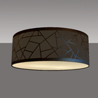 Luminária Plafon Recorte Bronze Cúpula Em Tecido 50x15 Preto6