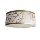 Luminária Plafon Recorte Bronze Cúpula Tecido 30x15  Branco60