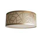 Luminária Plafon Recorte Bronze Cúpula Tecido 30x15  Cáqui6045