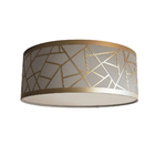 Luminária Plafon Recorte Bronze Cúpula Tecido 30x15  Cinza6046