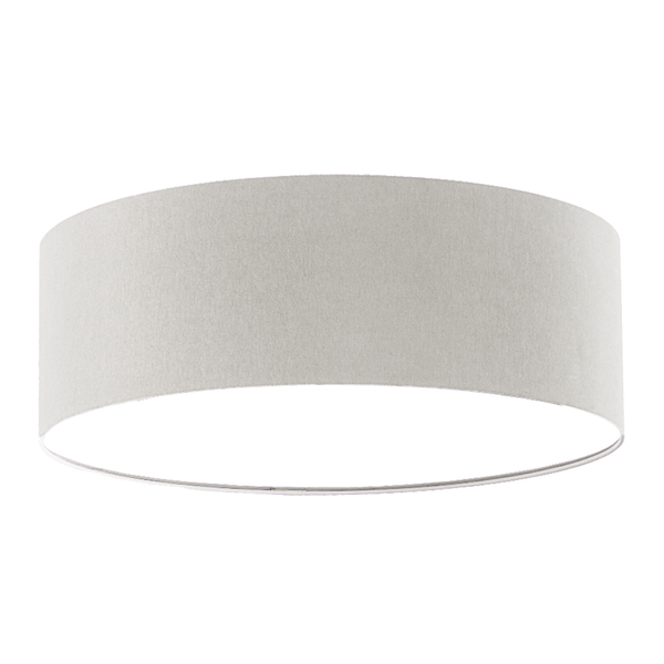Luminária Plafon Redondo Cúpula Em Tecido 40x15 Cinza5945