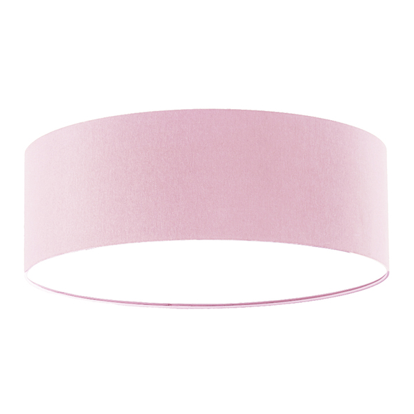 Luminária Plafon Redondo Cúpula Em Tecido 40x15 Rosa5939