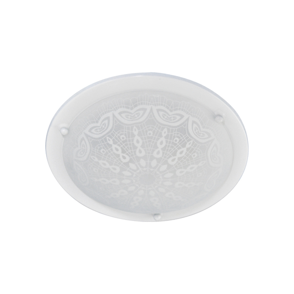 Luminária Plafon Redondo Med. Renda Branco - 2015 Med Br