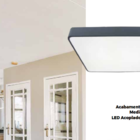 Luminária Plafon Retangular Led 37w Metal 65cm Grafitte Tempe