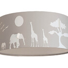 Luminária Plafon Safari Savana Cúpula Tecido 30x15cm  Cinza