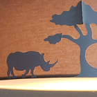 Luminária Plafon Safari Savana Cúpula Tecido 40x15cm  Cáqui