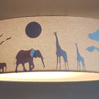 Luminária Plafon Safari Savana Cúpula Tecido 40x15cm  Cru