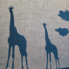 Luminária Plafon Safari Savana Cúpula Tecido 50x15cm  Azul