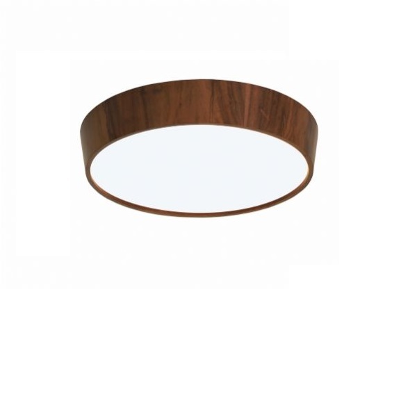 Luminária Plafon Sobrepor Cônico 65cm Em Madeira Imbuia