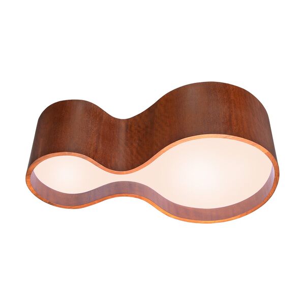 Luminária Plafon Sobrepor Em Madeira Semi Cilíndrico 75cm