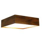 Luminária Plafon Sobrepor Quadrado 60x60cm Madeira Imbuia