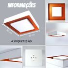 Luminária Plafon Sobrepor Quadrado Branco Luz Indireta 30x30