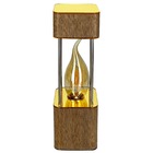 Luminária Porch Led Decorativa De Mesa Dourada Em Madeira - 1