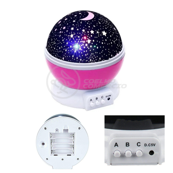 Luminária Projetor Abajur Estrelas Galáxia Universo Divertido