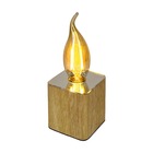 Luminária Quad Led Decorativa De Mesa Prata Em Madeira  - 220v