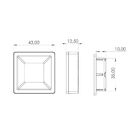 Luminária Quadrada Quente Lyon Embutir Cromo 35mm - Saluto