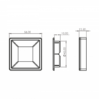 Luminária Quadrada Quente Nice Embutir Prata 45mm - Saluto