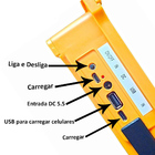 Luminaria Refletor Solar 100w Painel Placa Portatil Carrega C