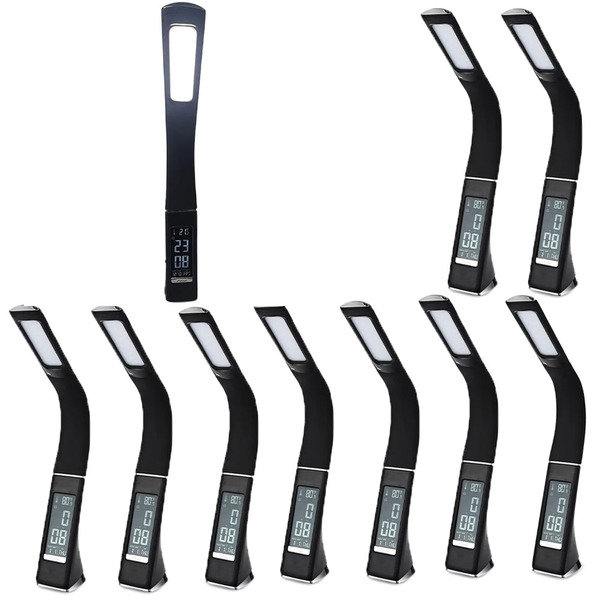 Luminaria Relogio Despertador Flexivel Kit 10 Uni Data Hora T