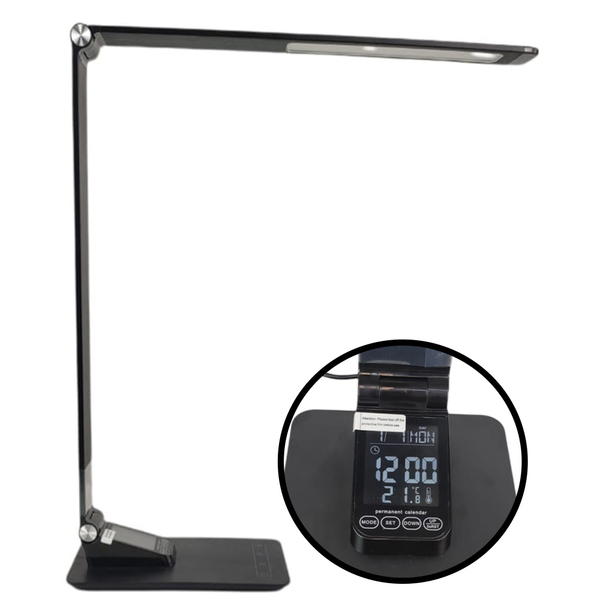 Luminaria Relogio Led Calendario Slim Touch Carrega Celular