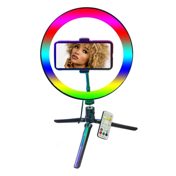 Luminária Ring Light Portátil Usb Color 10 Polegadas Com Trip