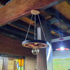 Luminária Roda De Carroça 1 Bocal 35 Cm 4 Peças 110/220 V