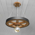 Luminária Roda De Carroça 1 Bocal 35 Cm 5 Peças 110/220 V