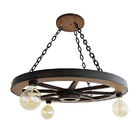 Luminária Roda De Carroça 3 Bocais 50 Cm 5 Peças 110 220 V