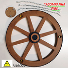 Luminária Roda De Carroça 3 Bocais 50 Cm Diâmetro 110 220 V