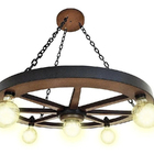 Luminária Roda De Carroça 5 Bocal 60 Cm 110/220 V Kit 2 Peça