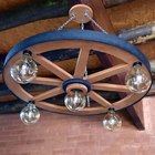 Luminária Roda De Carroça 5 Bocal 60 Cm 110/220 V Kit 3 Peça