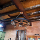 Luminária Roda De Carroça 5 Bocal 60 Cm 110/220 V Kit 5 Peça