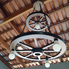 Luminária Roda De Carroça Rústico 4 Lp 2 Andares 110/200v